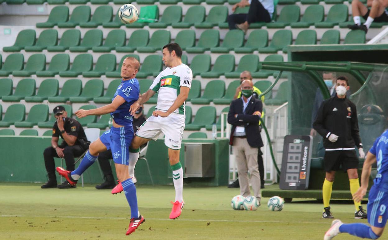 Lolo, en el partido de este lunes, 