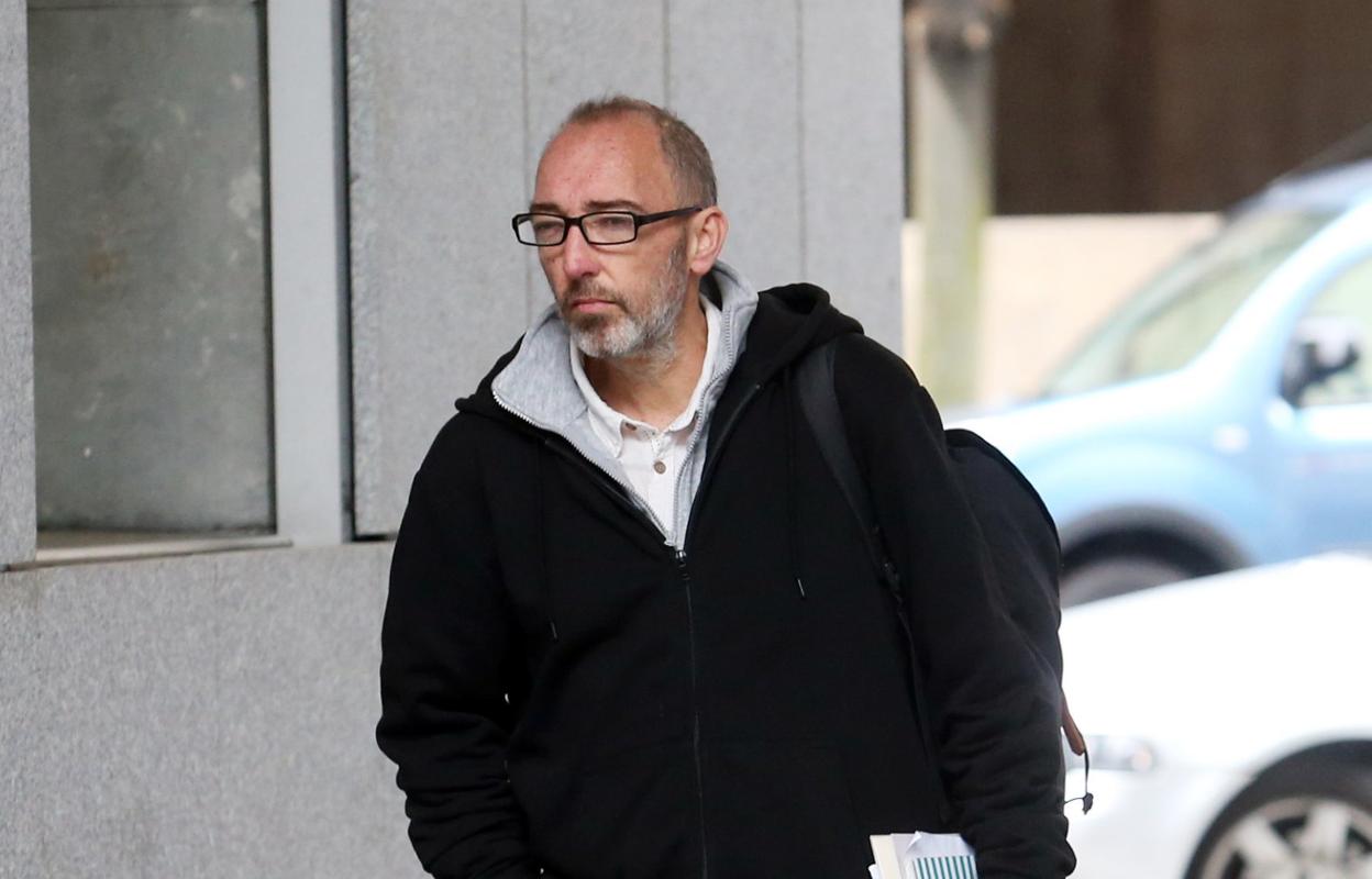 Natalio Grueso, a su llegada a la Audiencia Provincial, donde se celebró el juicio. 
