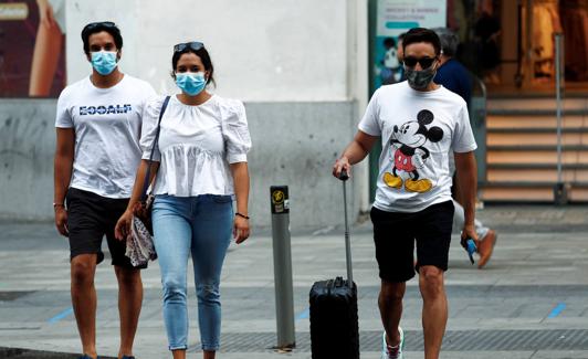 Turistas en la ciudad de Madrid. 