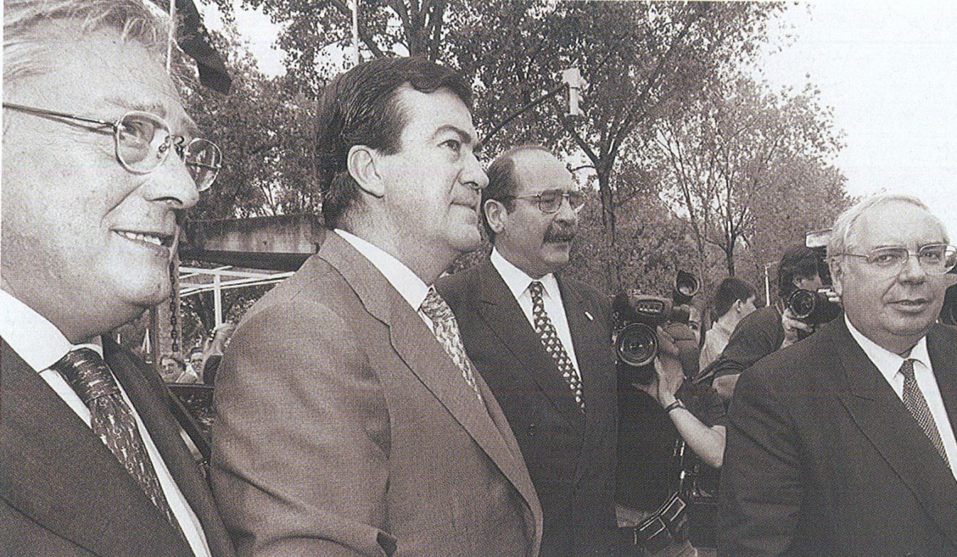 Guillermo Quirós, Álvarez-Cascos, Sergio Marqués y Areces, en 1998.