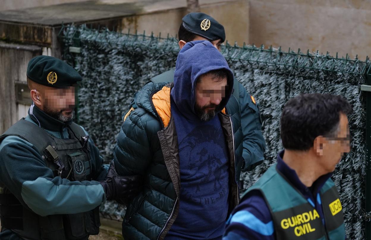 Pedro Nieva, tras su detención en Vizcaya en febrero de 2019. 