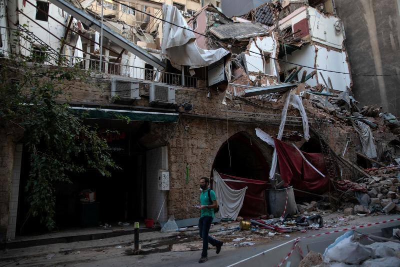 Así permanece Beirut dos semanas después de que el suelo de la ciudad temblase como consecuencia de la enorme explosión que sacudió el puerto de la capital libanesa el pasado 4 de agosto. 