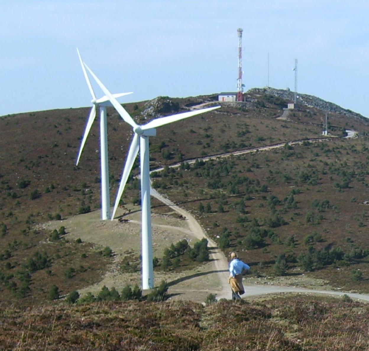 Parque eólico de la Bobia, en Villanueva de Oscos. 