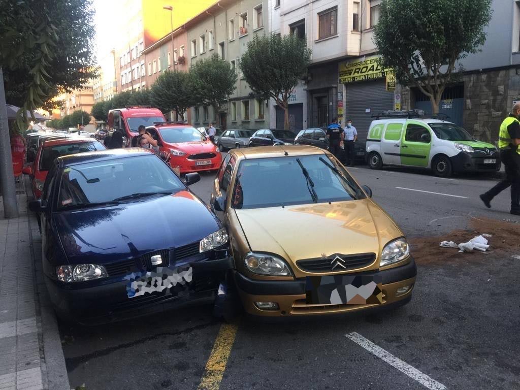 Fotos: Colsión múltiple en Gijón