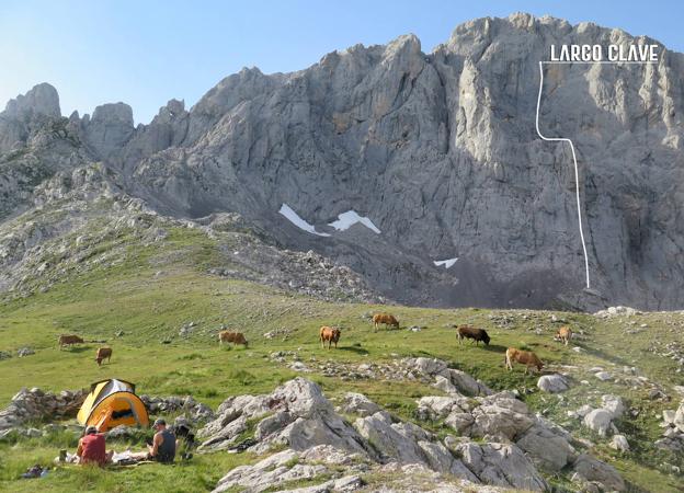 Situación actual de la escalada tras superar el largo clave.