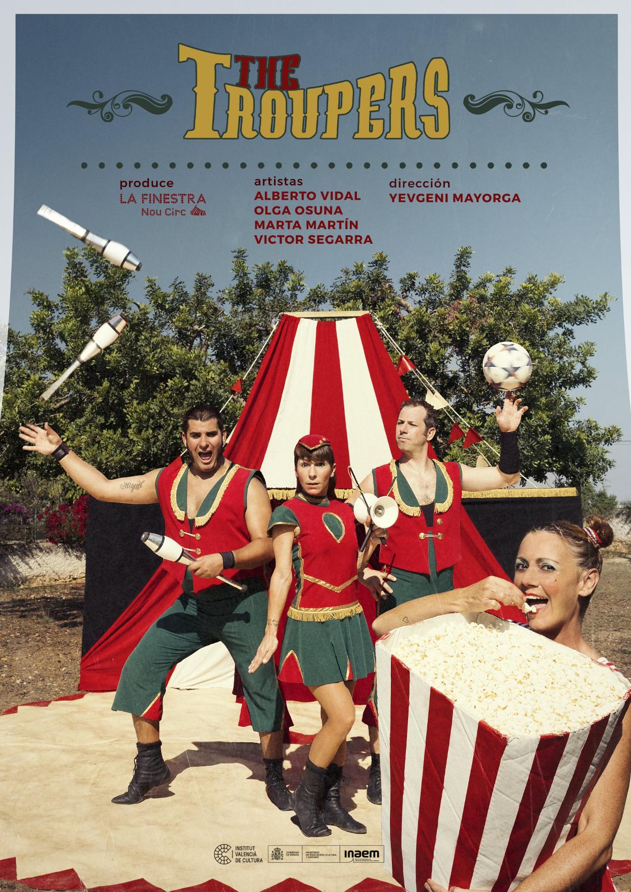 Un momento de la actuación del circo 'The Troupers'. 