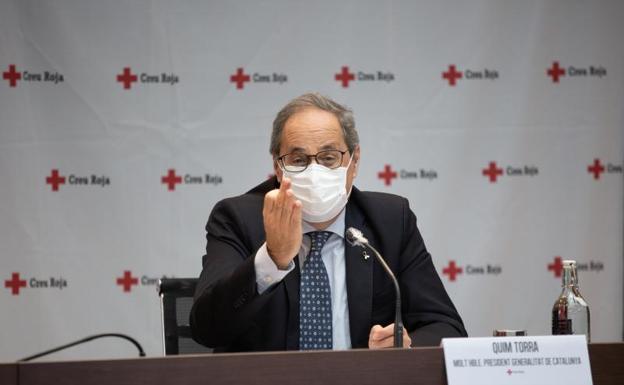 El presidente de la Generalitat, Quim Torra, durante un acto en Barcelona 