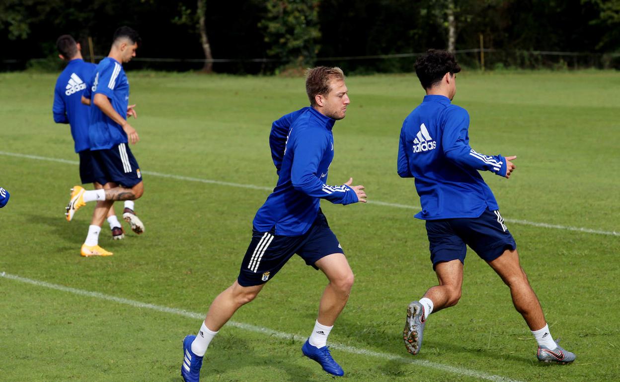 Edu Cortina, en uno de sus últimos entrenamientos. 