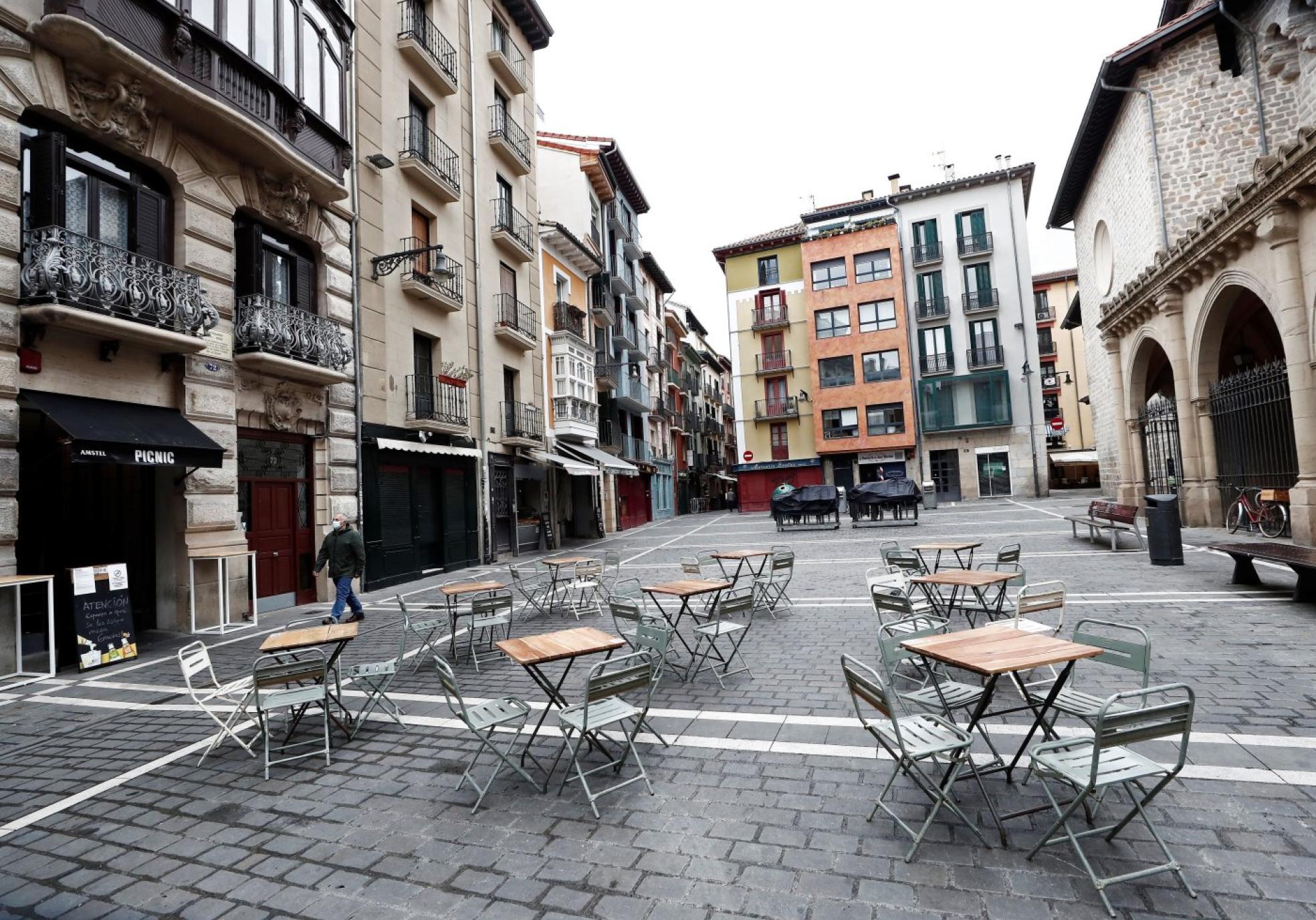 tAspecto que presentaban las terrazas del Casco Viejo de Pamplona. 