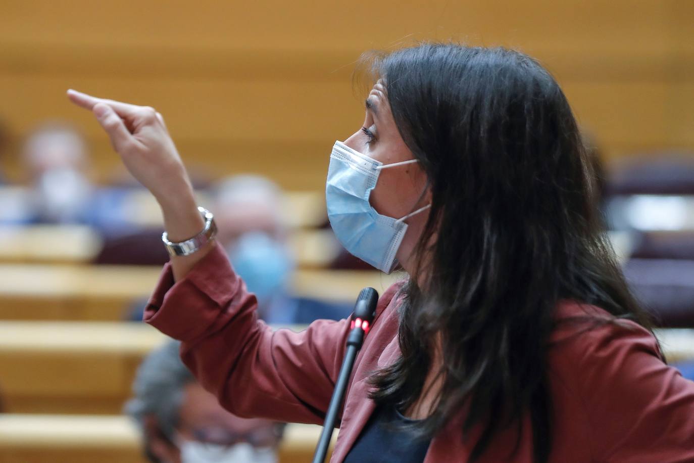 Irene Montero , ministra de Igualdad, en una de sus últimas intervenciones en el pleno del Senado