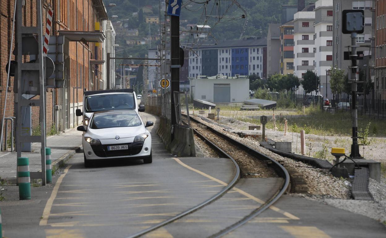 Vías Feve en Langreo.