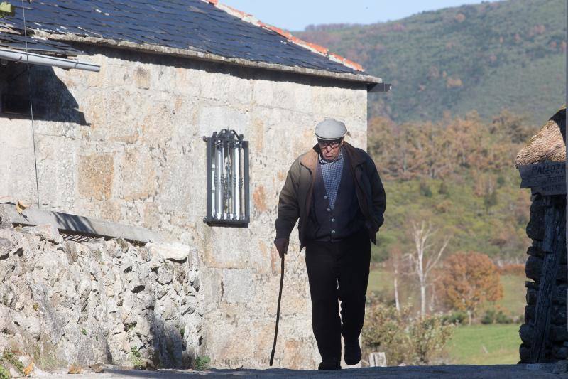 La sierra de Os Ancares, al este de la provincia de Lugo, en la frontera con las comunidades de Asturias y Castilla y León, se distribuye a lo largo de más de 50.000 hectáreas. Con una infinita red de senderos cruza profundos valles y asciende hasta cumbres de 2.000 metros de altura. En otoño el manto vegetal adquiere tonos rojizos. En invierno, esta zona permanece cubierta por la nieve, algo que cambia con la llegada de la primavera, cuando las aguas del deshielo fluyen desde las cumbres hasta las zonas bajas, formando numerosos riachuelos y pequeñas cascadas. 