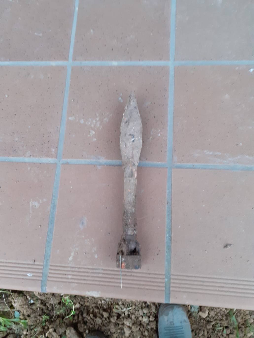 Proyectil hallado también en Asturias hace varios meses, en este caso en Cangas de Onís