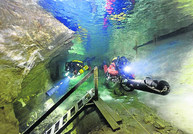 Mina Ojamo. Situada en Lohja, Finlandia, la explotación se convirtió hace décadas en un lugar donde practicar buceo.