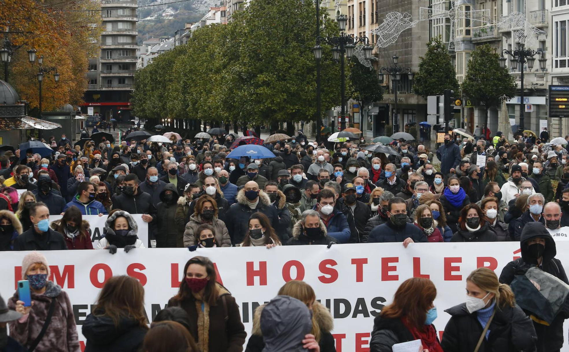 Protesta de la hostelería en Oviedo.