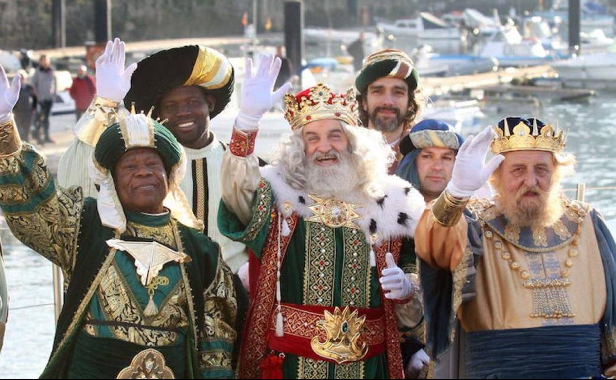 Los Reyes Magos, en una de sus últimas visitas a Gijón.