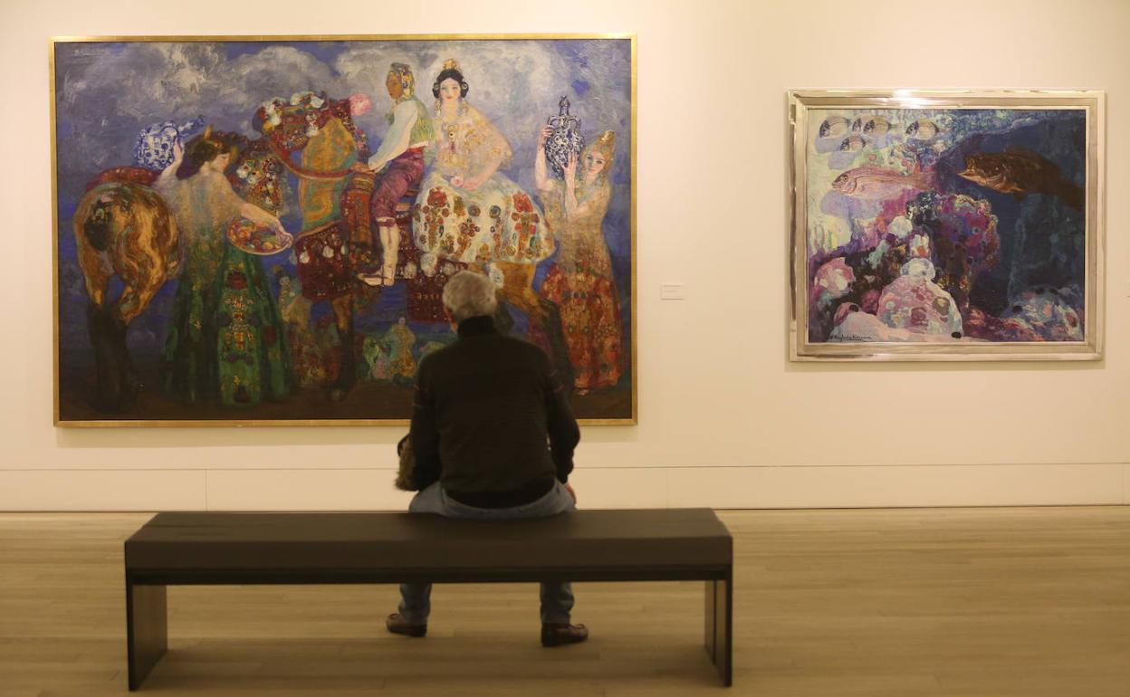 Museo de Bellas Artes. En la pinacoteca ovetense, los primeros visitantes fueron llegando, poco a poco, a lo largo de la jornada, aunque todavía la afluencia no sea la habitual