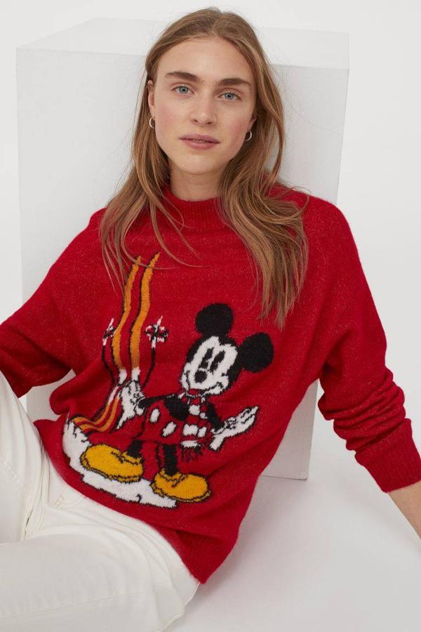 Jersey de punto jacquard con estampado de Mickey Mouse de H&M (29,99 euros).