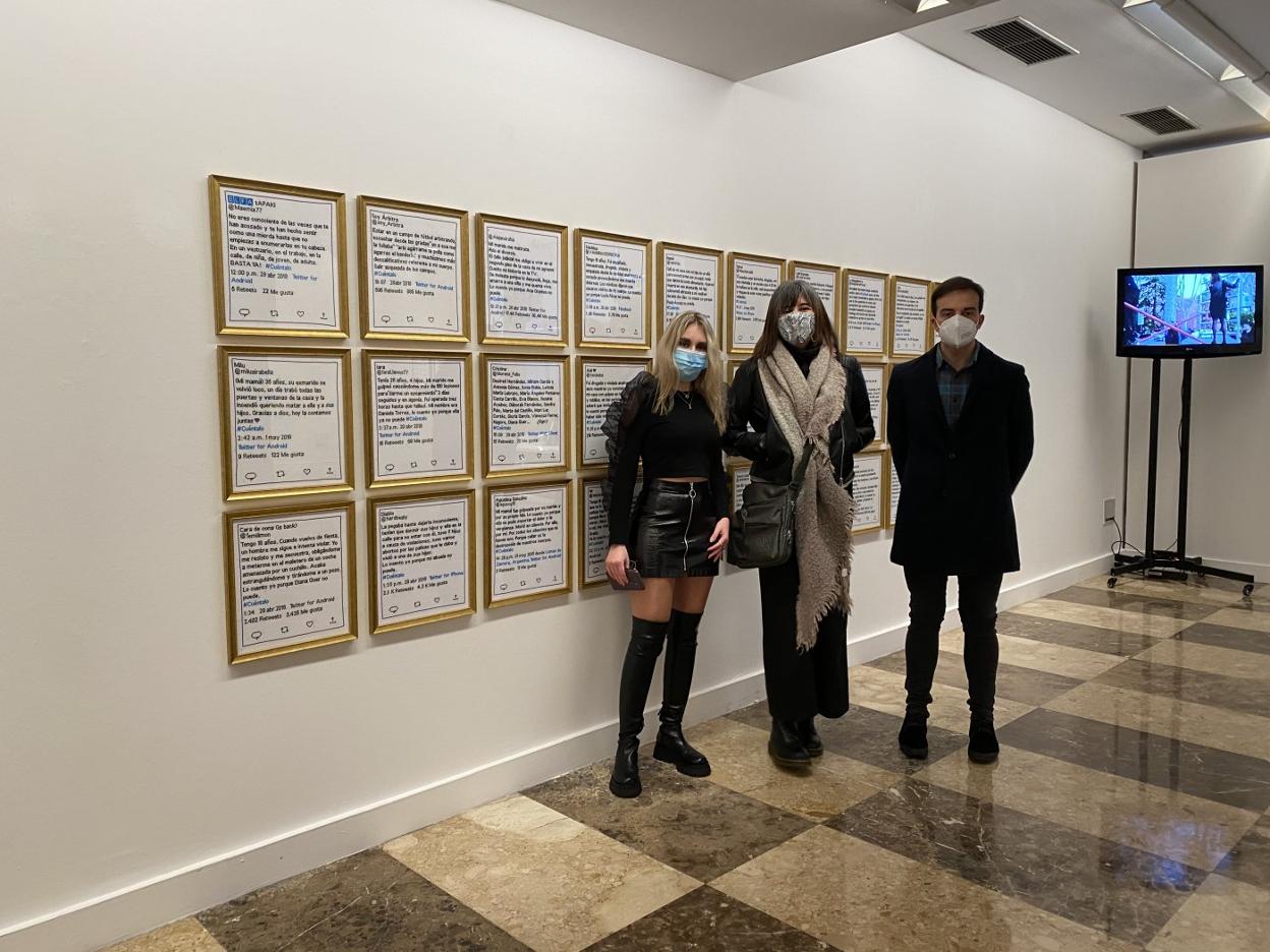 La técnico Andrea García, Sandra Paula Fernández y Juan Ponte. 