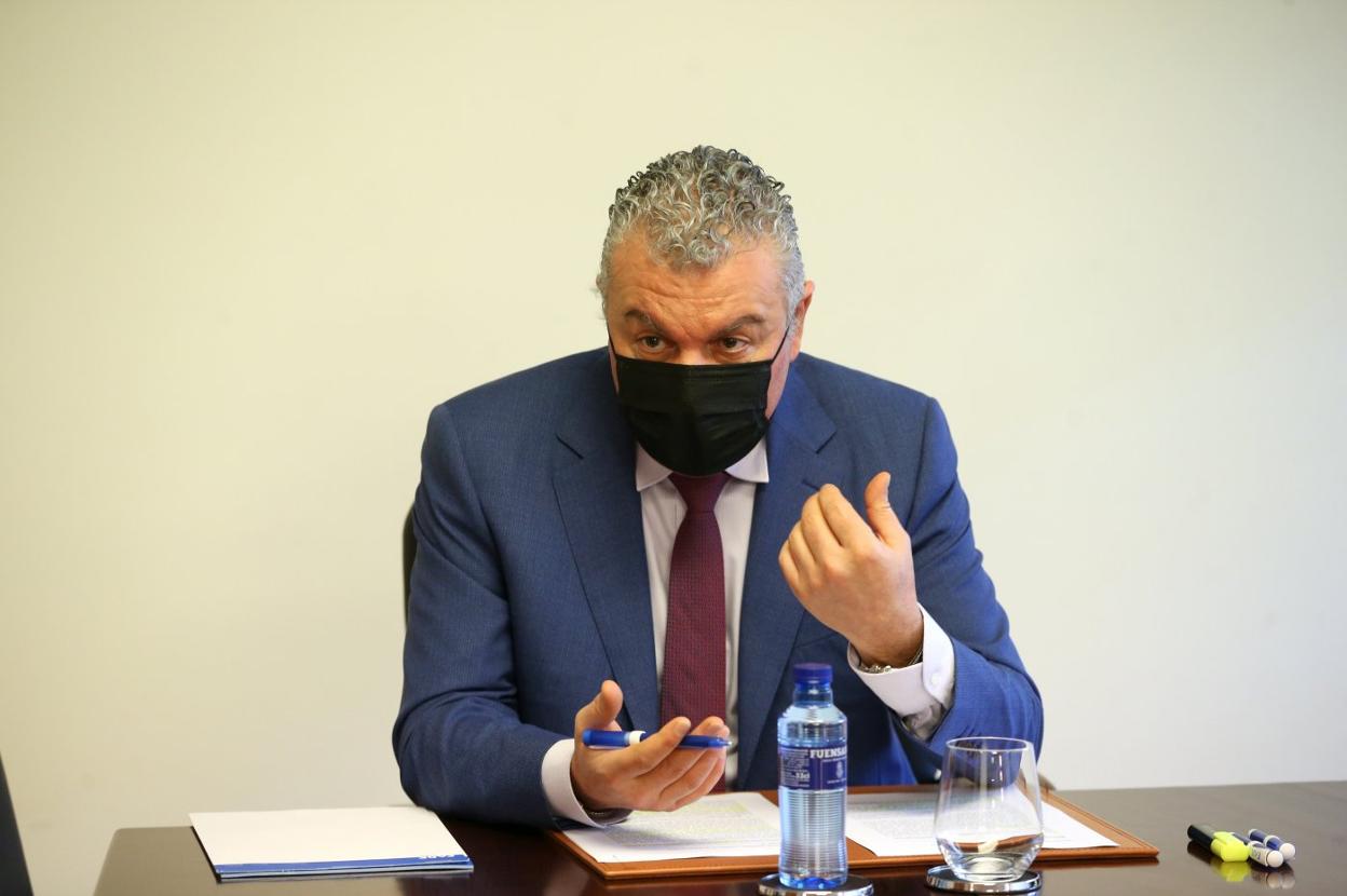 El presidente de la patronal asturiana, en la entrevista. 