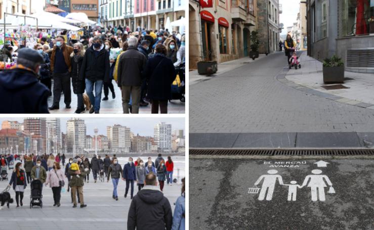 Contraste en las calles de los concejos cerrados