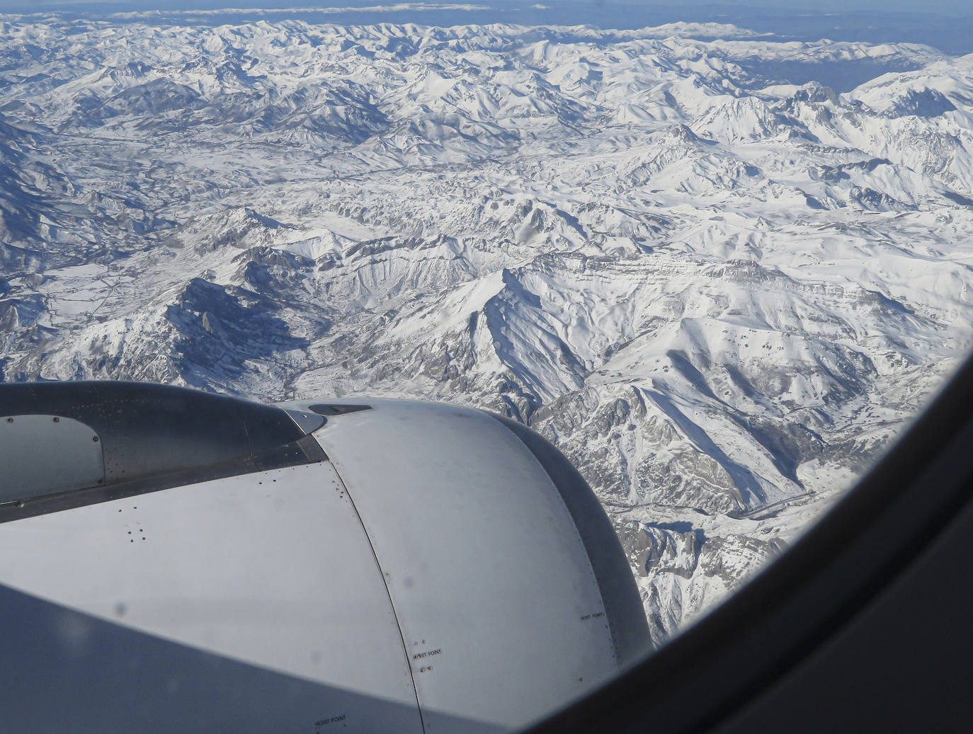 La Cordillera Cantábica, desde un avión 