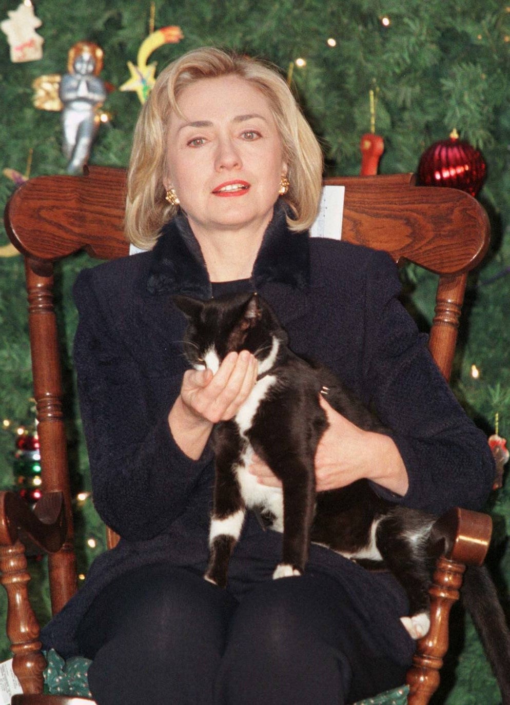 Hillary Clinton con su gato Socks 