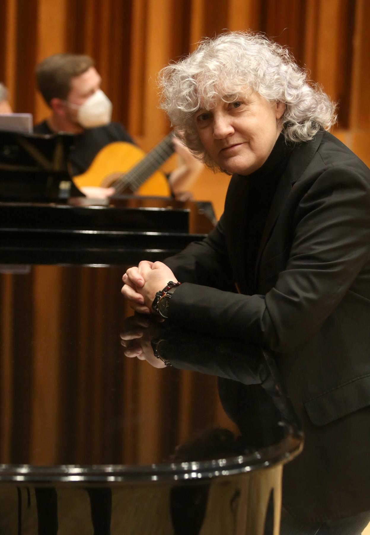Mayte Martín, en el Auditorio, en un descanso de los ensayos. 