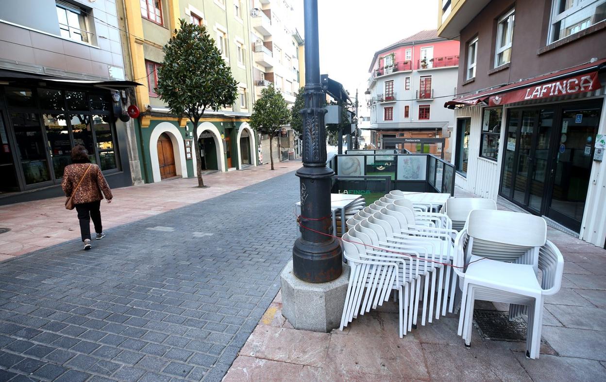La calle Gascona, sin actividad por las restricciones sanitarias. 
