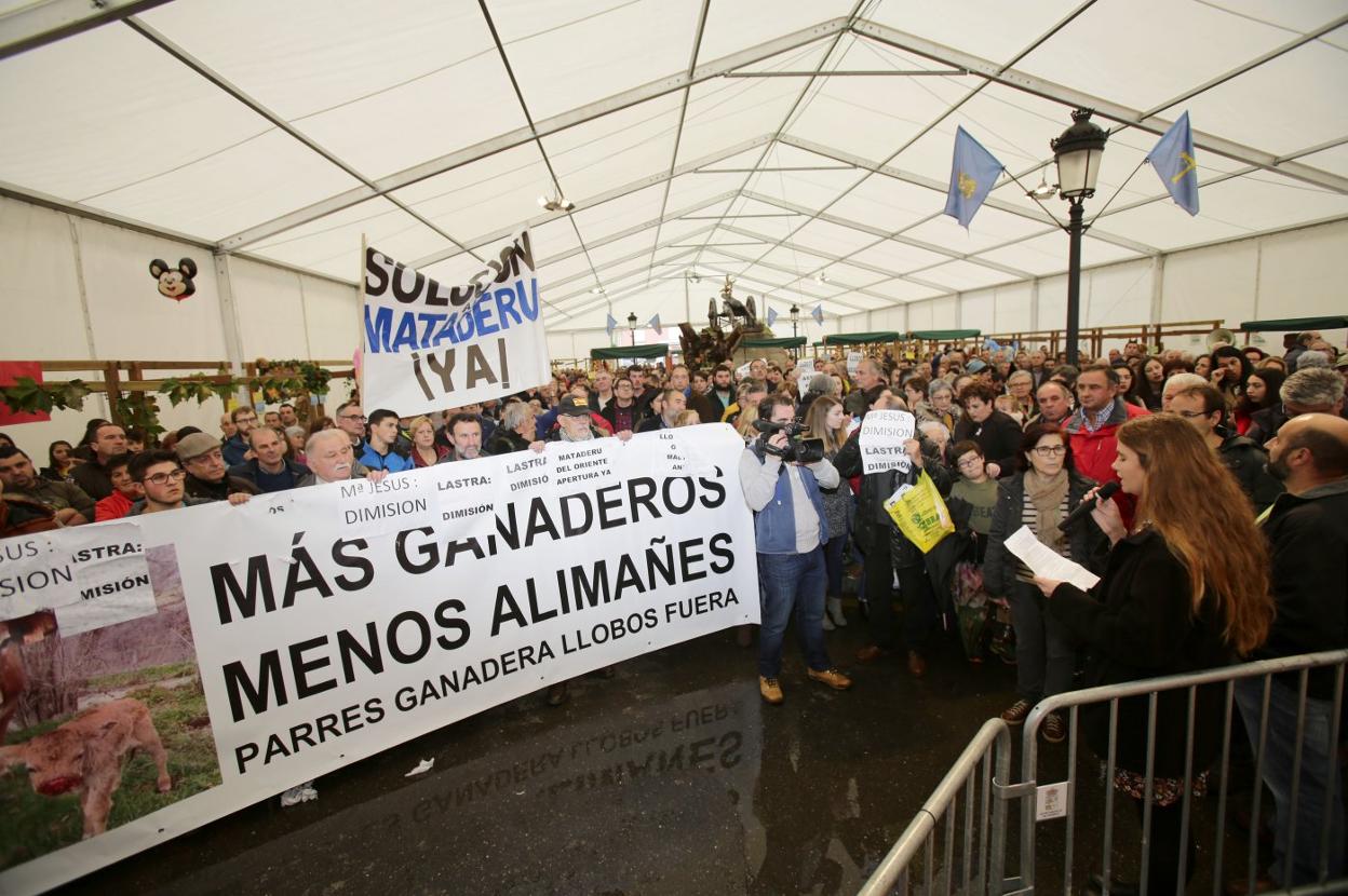 Una de las numerosas protestas ganaderas para pedir más controles de población del lobo. 