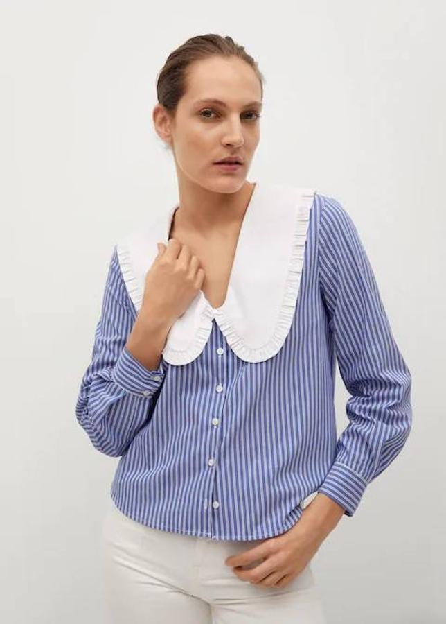 Camisa de algodón con cuellos babydoll de Mango, 25,99 euros.