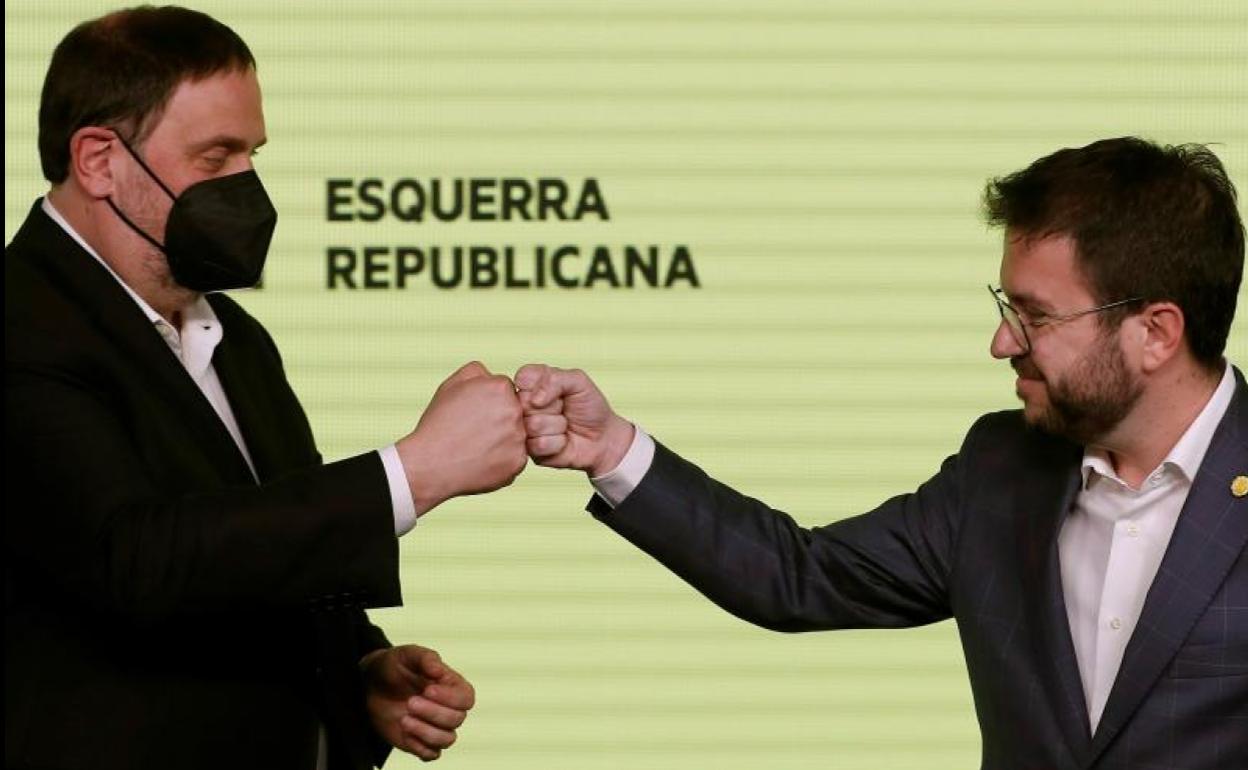 Pere Aragonès y Oriol Junqueras. 