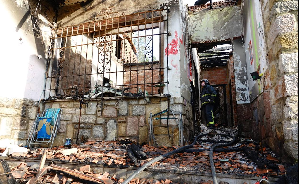 Estado de la vivienda en la que se produjo el incendio.