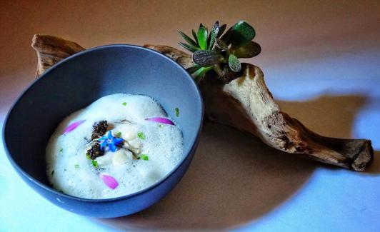 Risotto de ostras al jengibre y cremoso de apio de Arbidel 