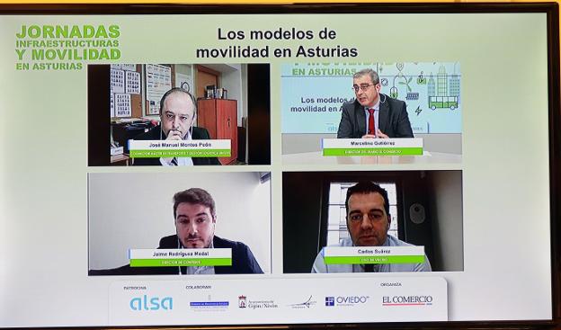 Participantes en la última sesión de las Jornadas de Infraestructuras y Movilidad, moderadas por el director de EL COMERCIO, Marcelino Gutiérrez. 