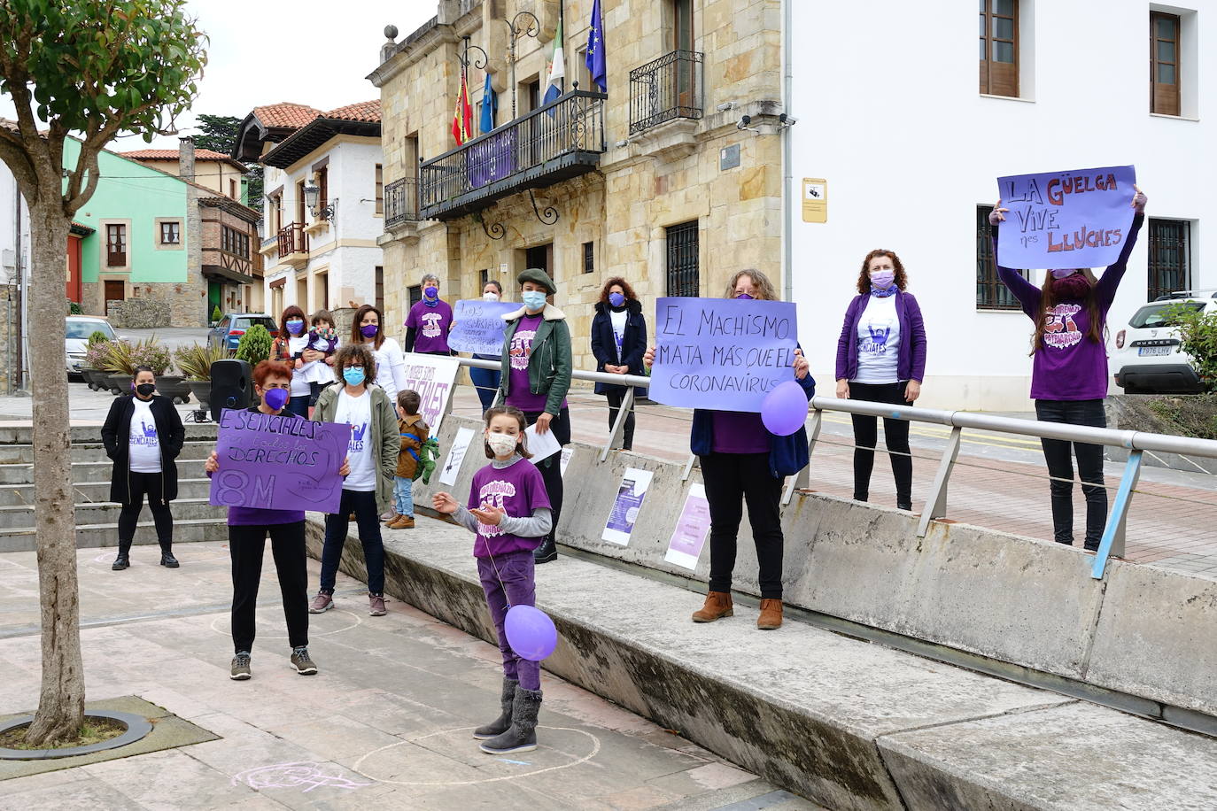 Concentraciones feministas en Gijón, Oviedo, Avilés, Siero y Colunga para presentar la protesta del Día Internacional de las Mujeres
