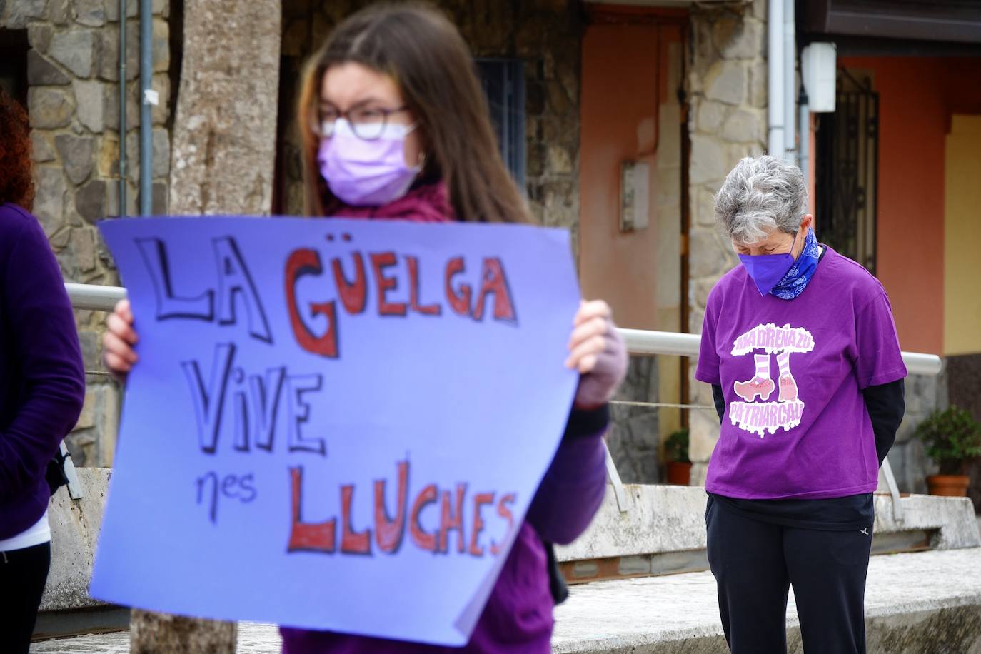 Concentraciones feministas en Gijón, Oviedo, Avilés, Siero y Colunga para presentar la protesta del Día Internacional de las Mujeres