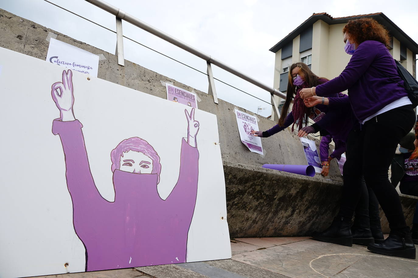 Concentraciones feministas en Gijón, Oviedo, Avilés, Siero y Colunga para presentar la protesta del Día Internacional de las Mujeres