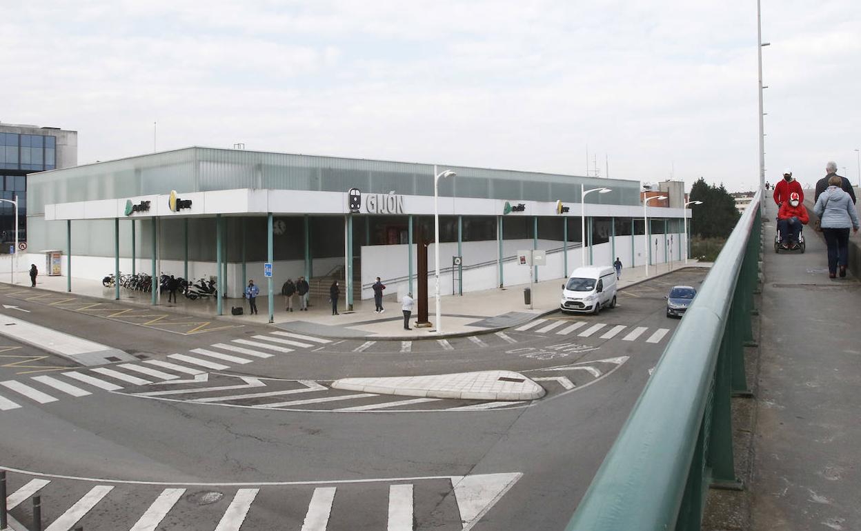 Estación provisional de Gijón.