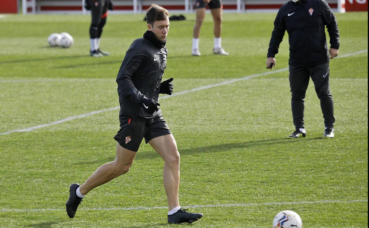 Saúl García, en un entrenamiento