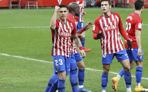 Djuka celebrando un gol con el Sporting 