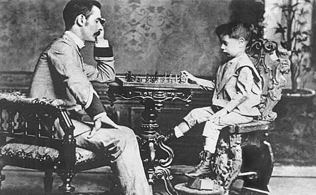 Capablanca, con su padre.
