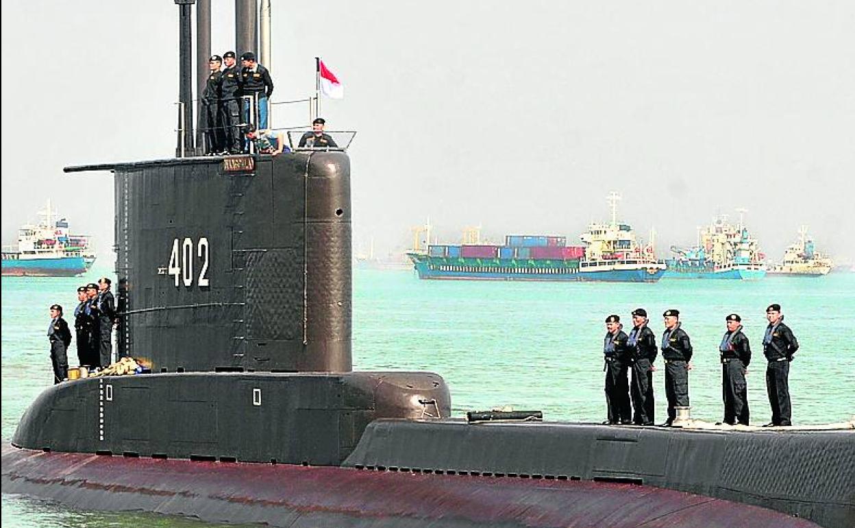 Submarino de Indonesia que está perdido, en una imagen de archivo.