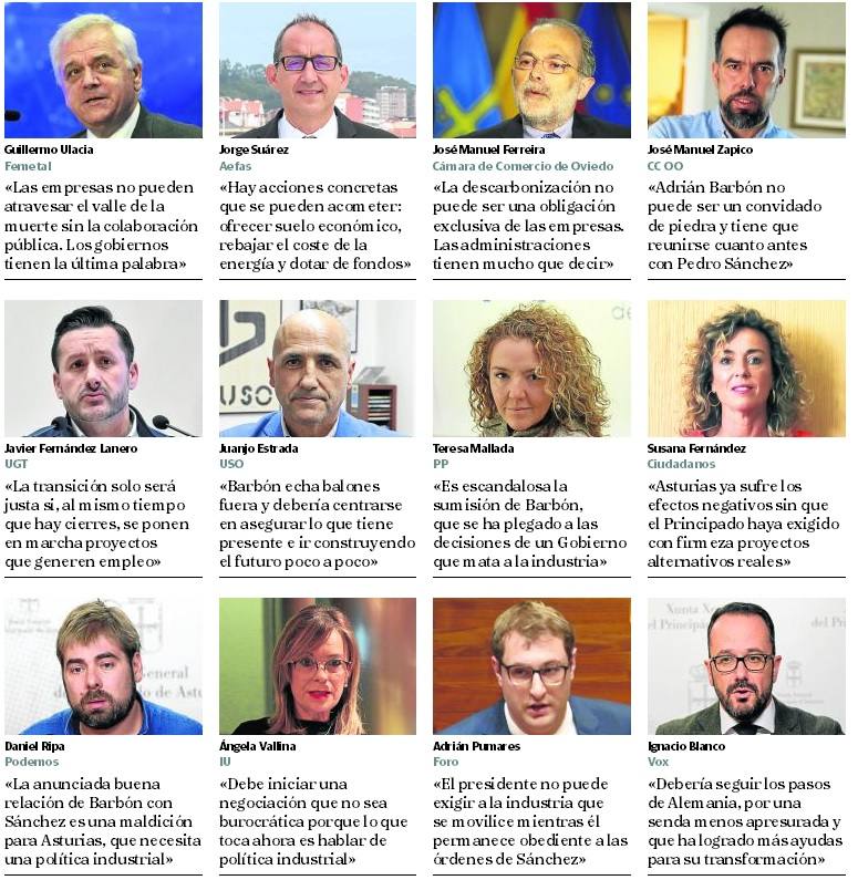 Empresas y sindicatos piden a Barbón que actúe «contra la apisonadora» de la descarbonización