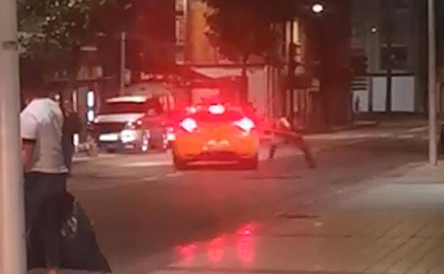 Momento del instante del atropello