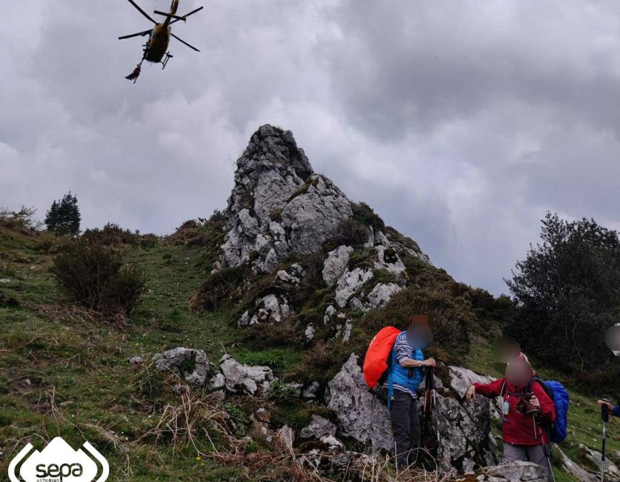 La mujer herida en Sobrescobio.