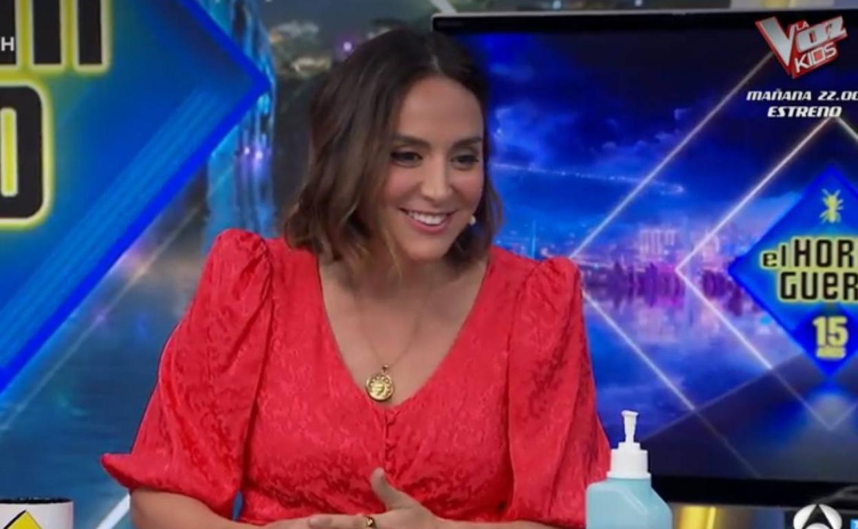 Tamara Falcó durante la emisión de la tertulia de 'El Hormiguero'
