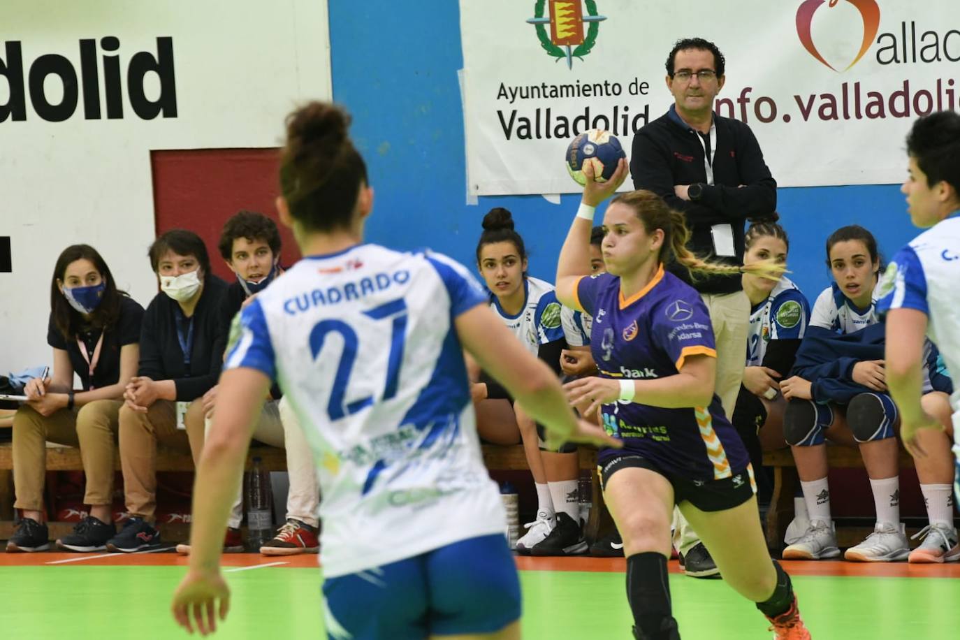 Marizza Faría, que reaparecía, durante el partido de esta tarde. 