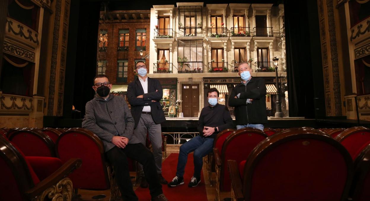 Cosme Marina, José Luis Costillas, Oliver Díaz y Emilio Sagi, ayer. 