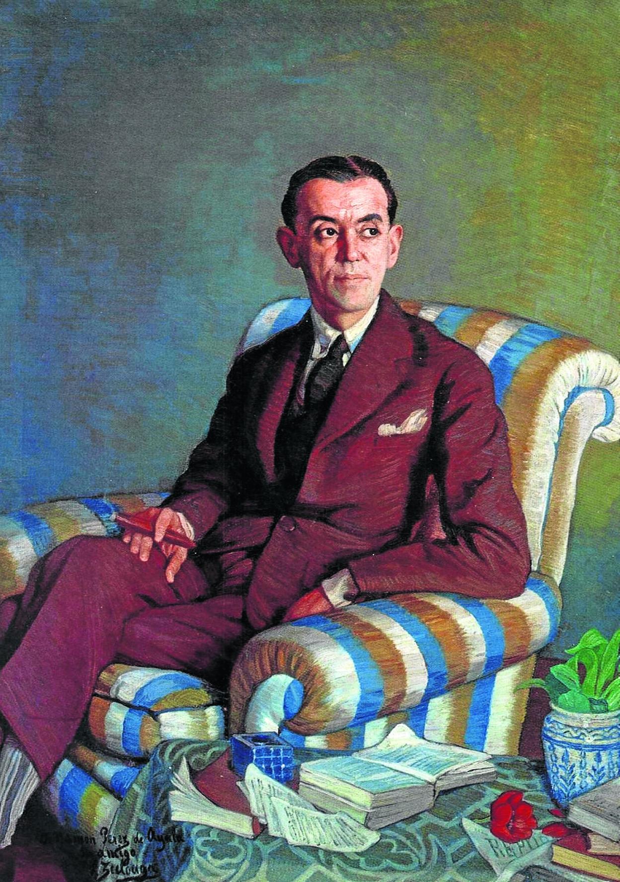 Detalle del 'Retrato de D. Ramón Pérez de Ayala' pintado por Zuloaga en 1931. 
